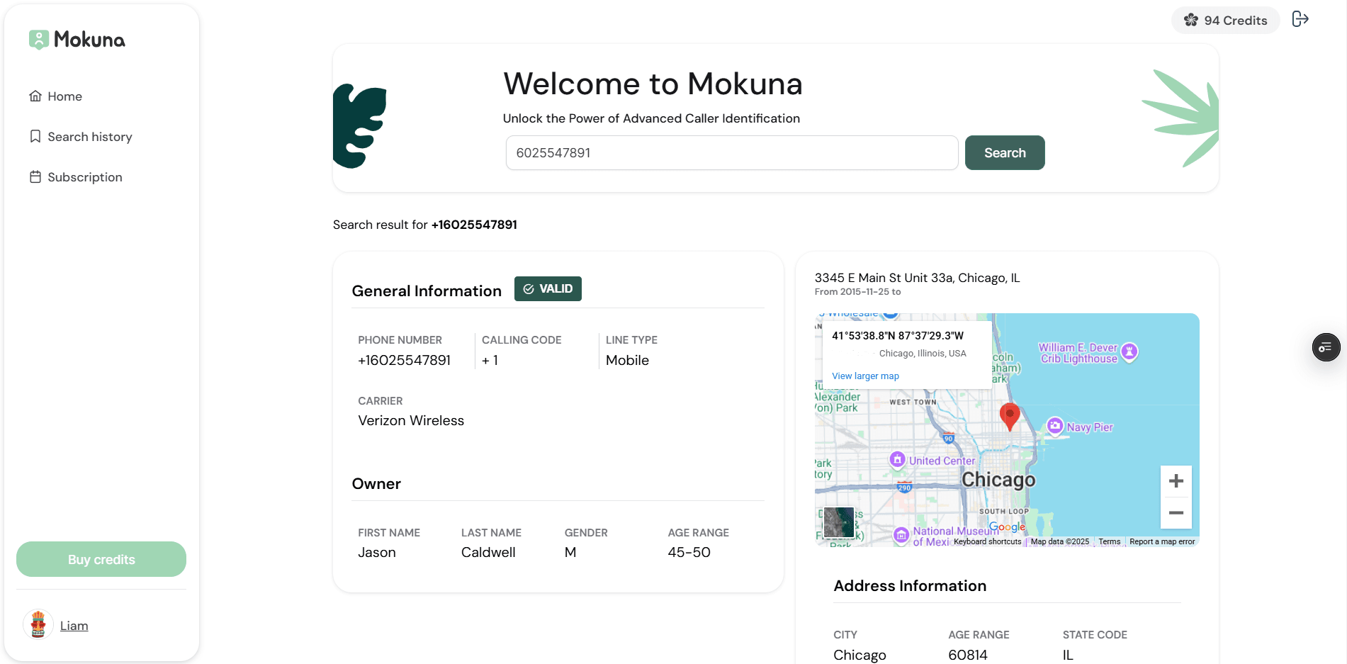 App dashboard screenshot